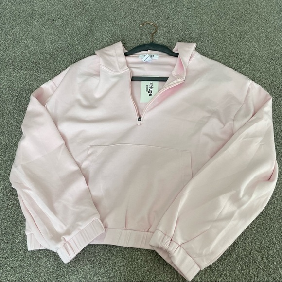 Urban Planet Tops - 3/$45 Baby Pink Half Zip Hoodie Sweatshirt